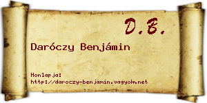 Daróczy Benjámin névjegykártya