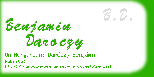 benjamin daroczy business card