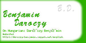 benjamin daroczy business card